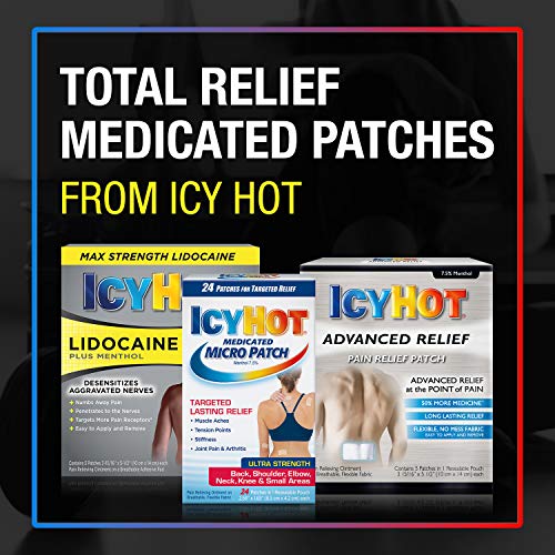 Icy Hot Original Pain Relief Patch, Large Size Comfortable Fabric Patches with Menthol 5%, Ice and Heat Contrast Therapy for Backaches, Joints, Muscle Strains and Arthritis, 5 ct. Icy Hot buy supplements canada