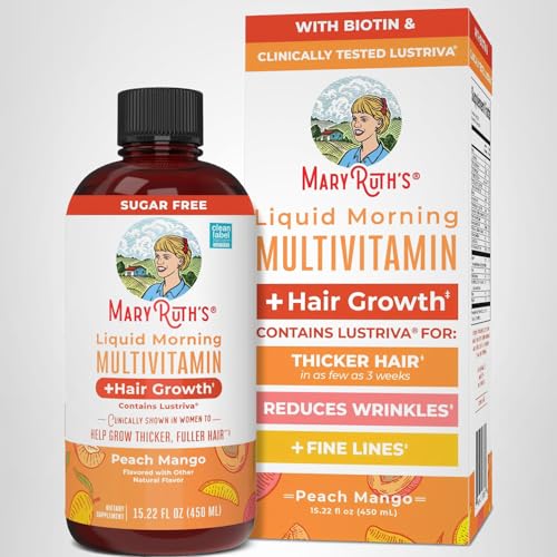 MARYRUTH'S Liquid Multivitamin+Hair Growth | Biotin 10000mcg | Lustriva Hair Growth Supplement | Clinically Tested in Women for Thicker Hair&Facial Wrinkle MARYRUTH'S buy supplements canada