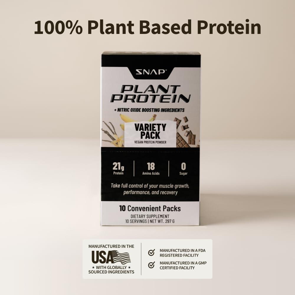 Snap Supplements 100% Plant Based Protein Powder Stick Packs with Nitric Oxide Booster Snap Supplements buy supplements canada