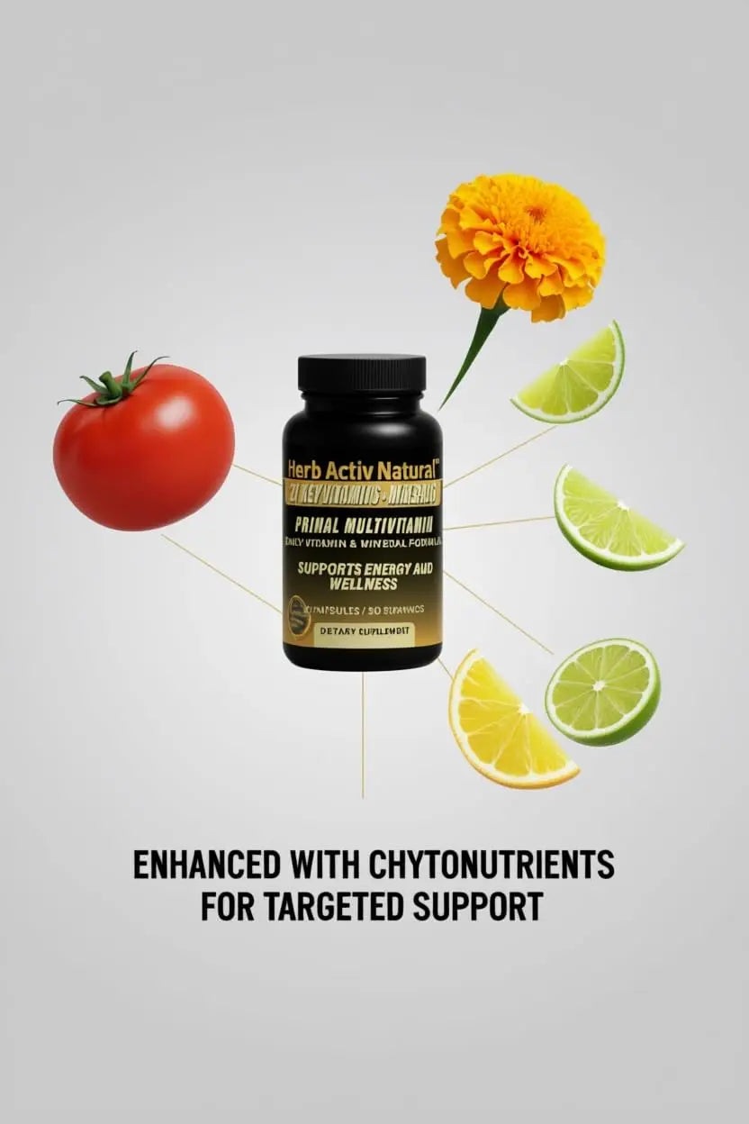 Herb Activ Natural Primal Multivitamin - 21 Essential Vitamins & Minerals - Daily Vitamin & Mineral Supplement - Energy & Wellness Support - 30 Capsules Herb Activ Natural buy supplements canada