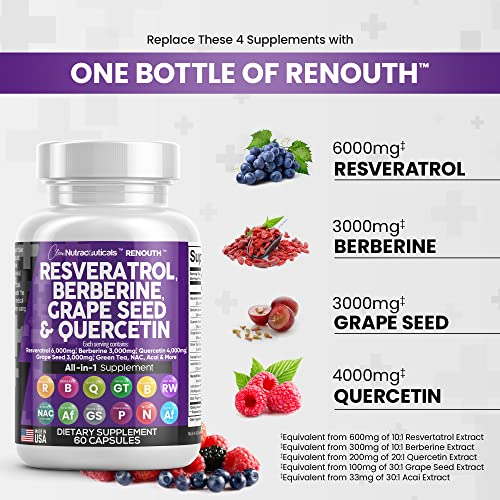 Resveratrol 6000mg Berberine 3000mg Grape Seed Extract 3000mg Clean Nutraceuticals buy supplements canada