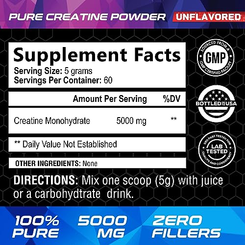 Micronized Creatine Monohydrate Powder - 100% Pure Unflavored Creatine Powder Nature's Nutrition buy supplements canada
