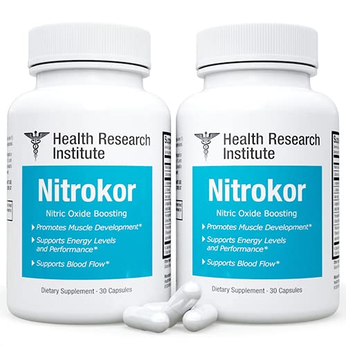 Nitrokor - Nitric Oxide Boosting - New Improved Formula - 2 Bottles 60 Capsules Generic buy supplements canada