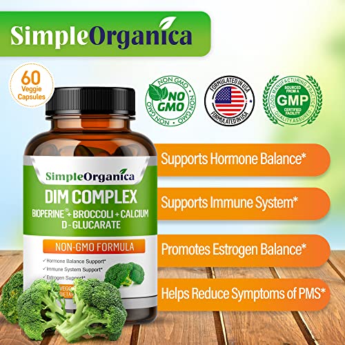 Simple Organica DIM Supplement for Women and Men 300mg with BioPerine, Broccoli Simple Organica buy supplements canada
