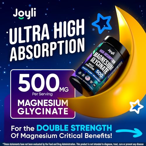 Magnesium Glycinate 500MG - Magnesium for Sleep - High Absorption Chelated Magnesiu JOYLI Nutrition buy supplements canada