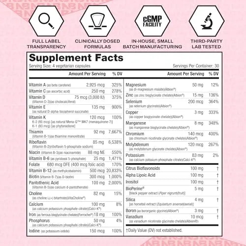NutraBio Multisport for Women - Womens MultiVitamin - 33 Vitamins, Minerals, Micronutrients - Rich in Antioxidants NutraBio buy supplements canada