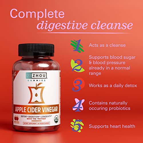 Zhou Nutrition Apple Cider Vinegar Gummies with The Mother, ACV Detox & Cleanse Zhou Nutrition buy supplements canada