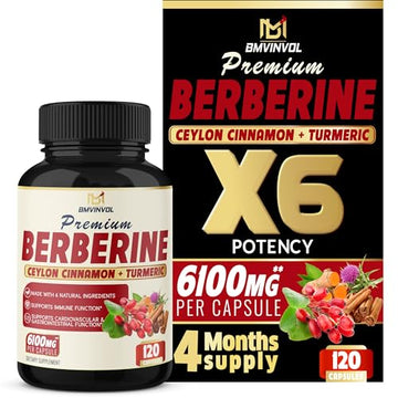 BMVINVOL Premium Berberine HCl 6-in1 Equivalent 6100mg - 120 Capsules - Plus Ceylon BMVINVOL buy supplements canada
