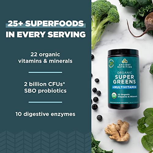Ancient Nutrition Organic SuperGreens and Multivitamin Powder with Probiotics Ancient Nutrition buy supplements canada