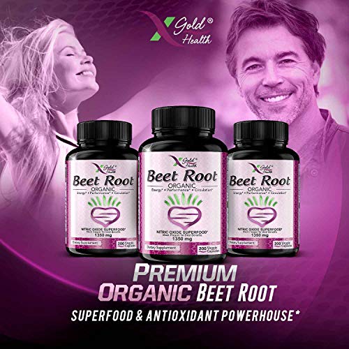 Organic Beet Root Powder 1350mg 200 Veggie caps Superfood Nitric Oxide Strongest X Gold Health buy supplements canada