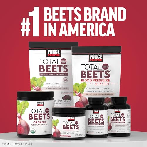 Force Factor Total Beets Blood Pressure Support Beet Root Capsules, 1800mg Organic Beet Root Powder Beet Supplement with Hawthorn Berry to Support Circulation Force Factor buy supplements canada