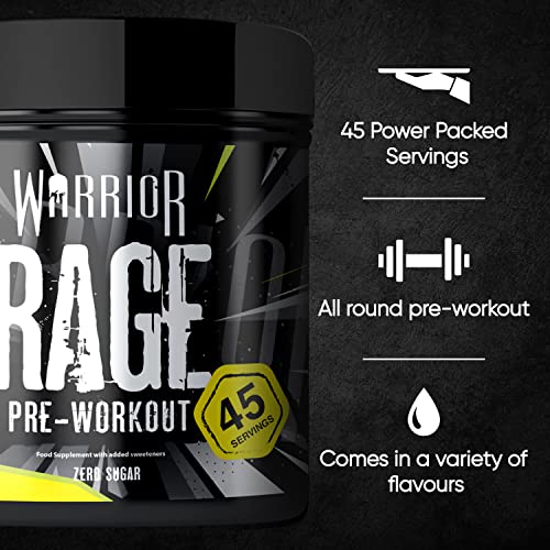 Warrior - RAGE Pre Workout Powder – Lightnin’ Lemonade 392g, WA-RG-045-01 Warrior buy supplements canada