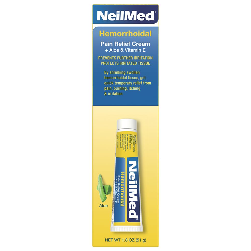 NeilMed Hemorrhoidal Pain Relief Cream with Aloe & Vitamin E, Hemorrhoid Treatment, Pain Relief, Relieves Burning, Itching and Discomfort, 1.8 oz. NeilMed buy supplements canada
