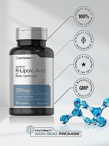 Stabilized R-Lipoic Acid 300mg | 60 Capsules | with Biotin Optimizer | Non-GMO, Gluten Horbäach buy supplements canada
