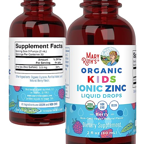 MaryRuth Organics Zinc Supplement for Immune Support, Immune Support Supplement for Kids, Ages 4-13, Zinc Sulfate, Vegan, USDA Organic, Glycerin Based, 2 Fl Oz MARYRUTH'S buy supplements canada