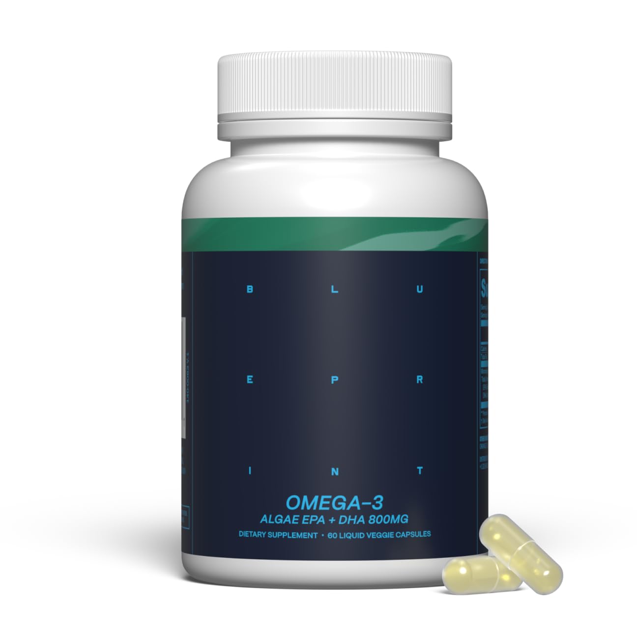Blueprint Bryan Johnson Omega-3 - Vegan Algae Omega 3 Supplement with EPA/DHA - 800mg Plant-Based for Brain, Heart & Joint Support - High Absorption Triglyceride Form - 1:1 EPA/DHA Blueprint Bryan Johnson buy supplements canada