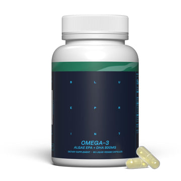 Blueprint Bryan Johnson Omega-3 - Vegan Algae Omega 3 Supplement with EPA/DHA - 800mg Plant-Based for Brain, Heart & Joint Support - High Absorption Triglyceride Form - 1:1 EPA/DHA Blueprint Bryan Johnson buy supplements canada