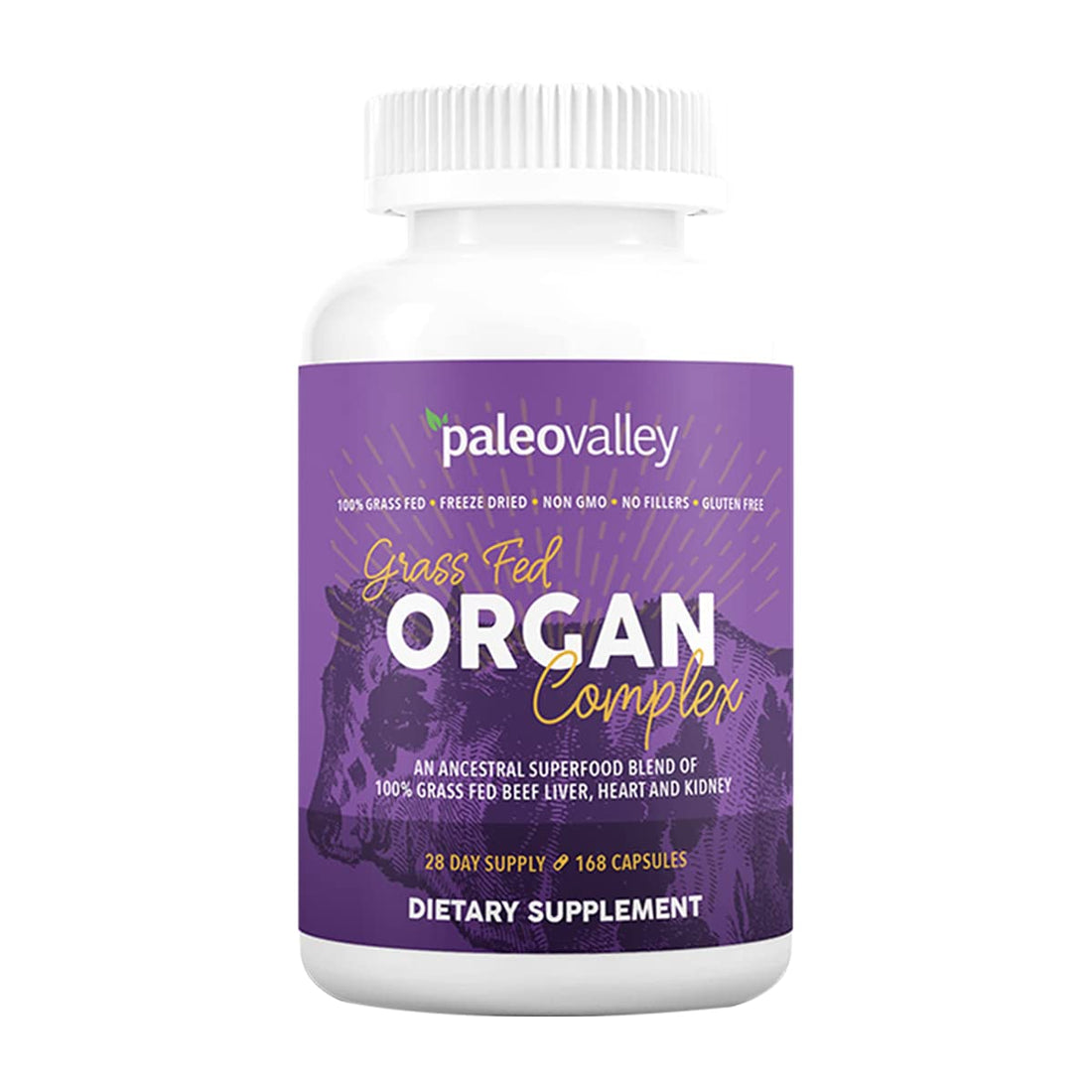 Paleovalley Grass Fed Beef Organ Complex - Freeze-Dried Beef Liver, Heart, and Kidney Blend, 1 Bottle Paleovalley buy supplements canada