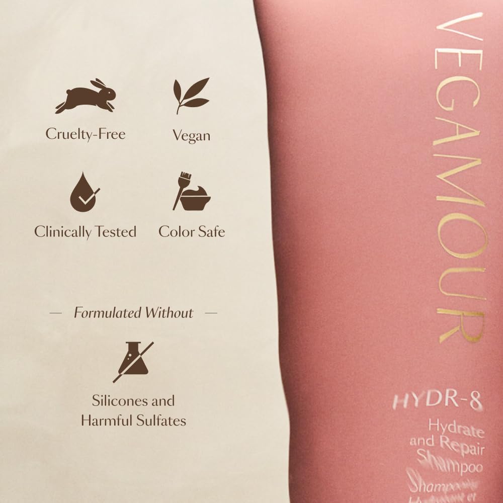 VEGAMOUR HYDR-8 Hydrate and Repair Shampoo | Cleanses and Hydrates Dry, Damaged Hair with Amino Acids and Karmatin™| Clean, Vegan, Cruelty-Free, Clinically Proven and Color Safe (8 Fl Oz) VEGAMOUR buy supplements canada