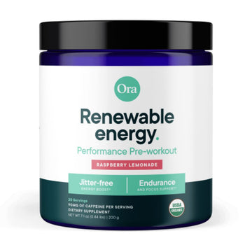 Ora Organic Natural Pre Workout Powder - Raspberry Lemonade Flavor- Provides Jitter Free Energy, Focus, Hydration, & Endurance - Vegan, Certified Organic, Soy, Dairy, & Gluten Free, 20 Servings Ora Organic buy supplements canada