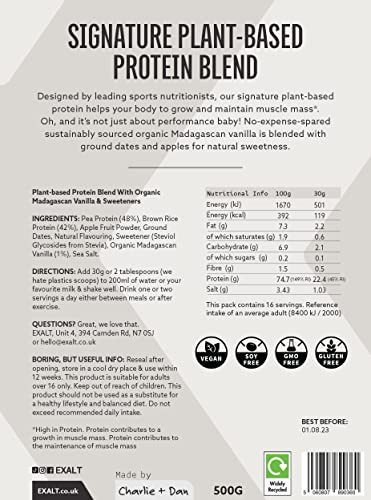EXALT Vegan Protein Powder - 100% Plant-Based – Gluten Free - Keto Friendly EXALT buy supplements canada