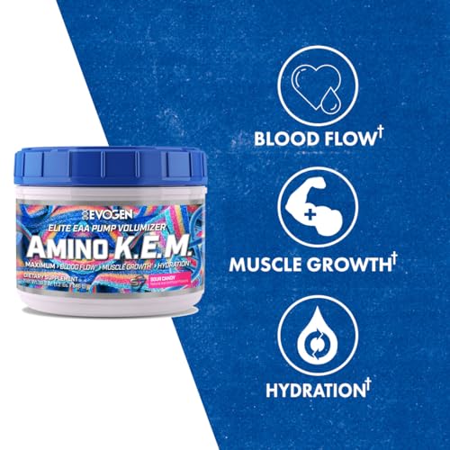 Evogen AminoKEM Sour Candy, Essential Amino Acid, BCAA, Nitric Oxide, Betaine, S7 Evogen buy supplements canada
