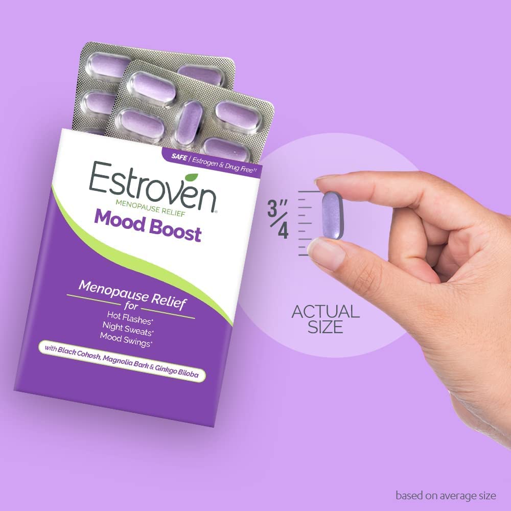 Estroven Mood Boost for Menopause Relief, Helps Reduce Hot Flashes & Night Sweats, Helps Manage Mood Swings, 30 Count Estroven buy supplements canada