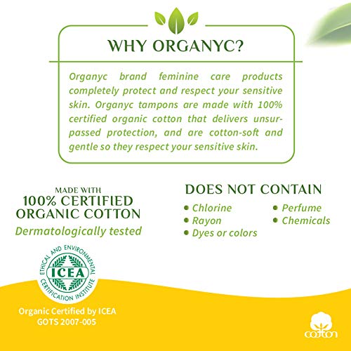 Organyc 100% Certified Organic Cotton Tampons, Plant-Based Eco-Applicator, Regular Flow, 16 Count Organyc buy supplements canada