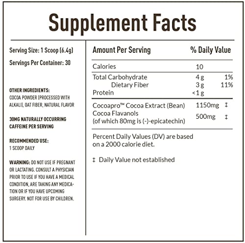 CocoaVia Cardio Health Cocoa Powder, 60 Servings, 500mg Cocoa Flavanols CocoaVia buy supplements canada