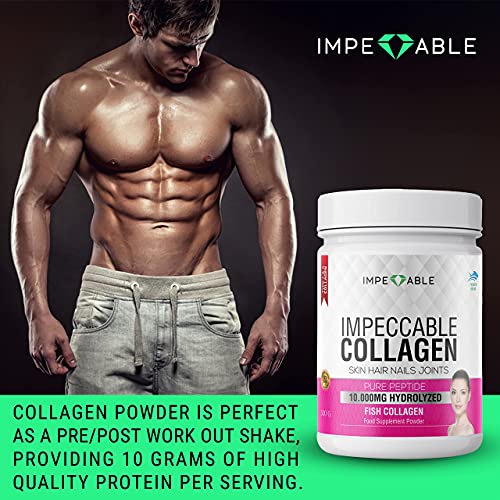 IMPECCABLE Collagen Premium 10.000 mg Pure peptide hydrolyzed Marine Collagen Powder Impeccable buy supplements canada