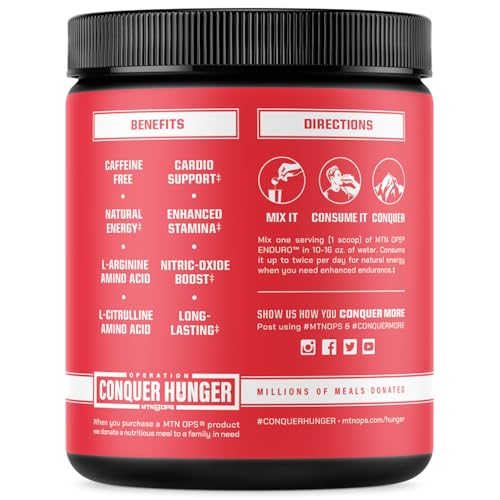 MTN OPS Enduro Nitric Oxide Supplement & Stim-Free Pre Workout - 30 Servings MTN OPS buy supplements canada