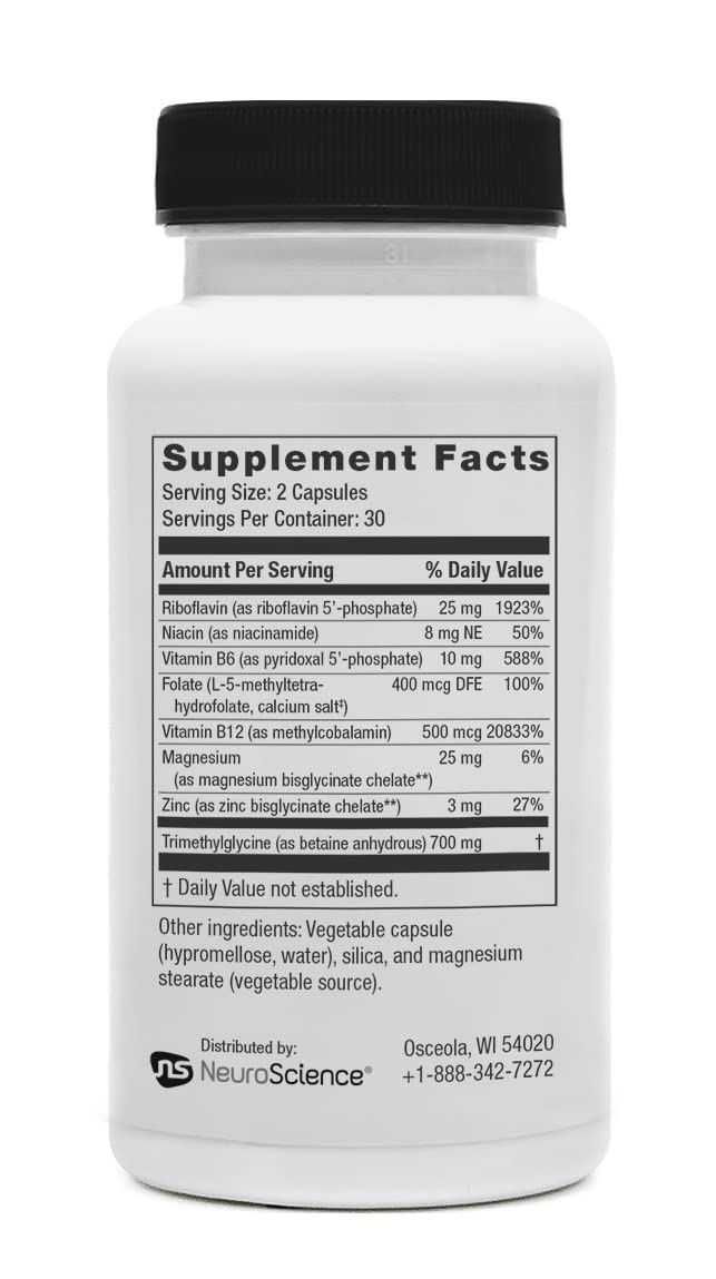 Neuroscience Methyl FMT - l Methylfolate Health Supplements with Folate, B-Vitamins, Magnesium and Zinc - Balances Mood, Energy, Stress Relief, and Adrenal Support (60 ct) NeuroScience buy supplements canada