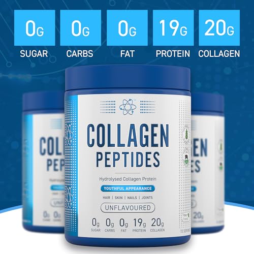 Applied Nutrition Collagen Peptides Powder - Hydrolysed Bovine Collagen Protein, Halal, Healthy Skin, Hair, Nails (Unflavoured) (300g - 15 Servings) Applied Nutrition buy supplements canada