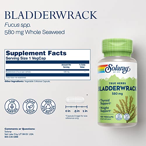 SOLARAY Bladderwrack Seaweed 580 mg Healthy Thyroid Balance and Weight Management SOLARAY buy supplements canada