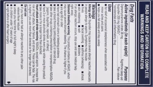 Advil PM Pain Reliever and Nighttime Sleep Aid, Pain Medicine with Ibuprofen for Pain Relief and Diphenhydramine Citrate for A Sleep Aid - 120 Coated Caplets (Pack of 2) Advil buy supplements canada