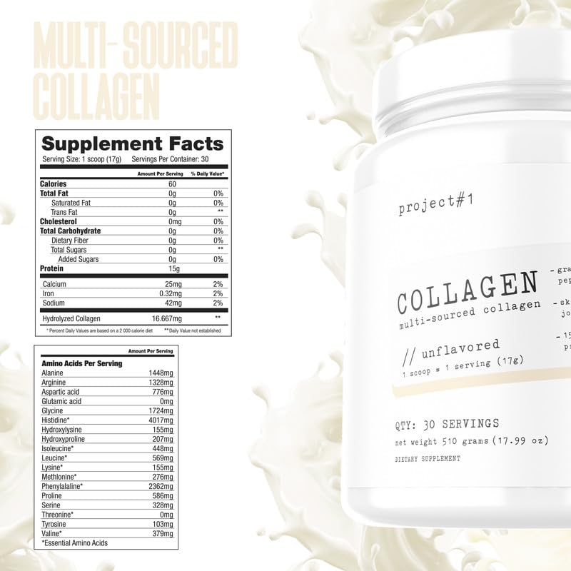 Project #1 Nutrition Multi-Sourced Collagen Powder | Grass-Fed Peptides for Skin, Hair Project #1 buy supplements canada