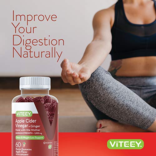 Apple Cider Vinegar Gummies 1,000mg Plus Ginger, ACV with The Mother, Detox Cleanse Viteey buy supplements canada