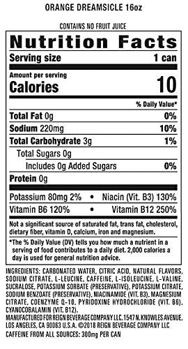 Reign Total Body Fuel, Orange Dreamsicle, Fitness & Performance Drink, 16 Fl Oz (Pack of 12) Reign buy supplements canada