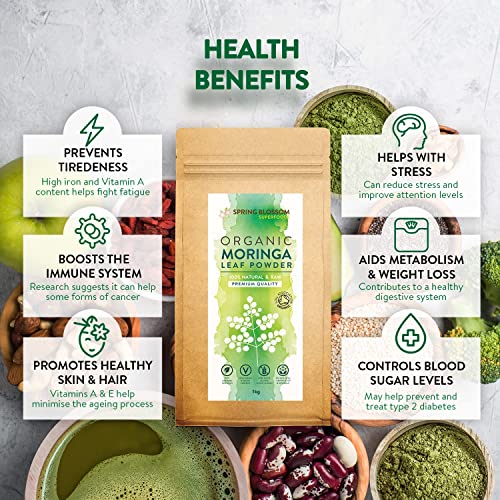 1KG Moringa Superleaf Powder Oleifera 100% Organic Raw Premium Quality Non-GMO Spring Blossom buy supplements canada