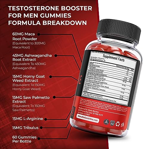 Testosterone Booster For Men Gummies - Enhances Strength & Stamina - Optimizes Physical Atlantis Nutrition buy supplements canada