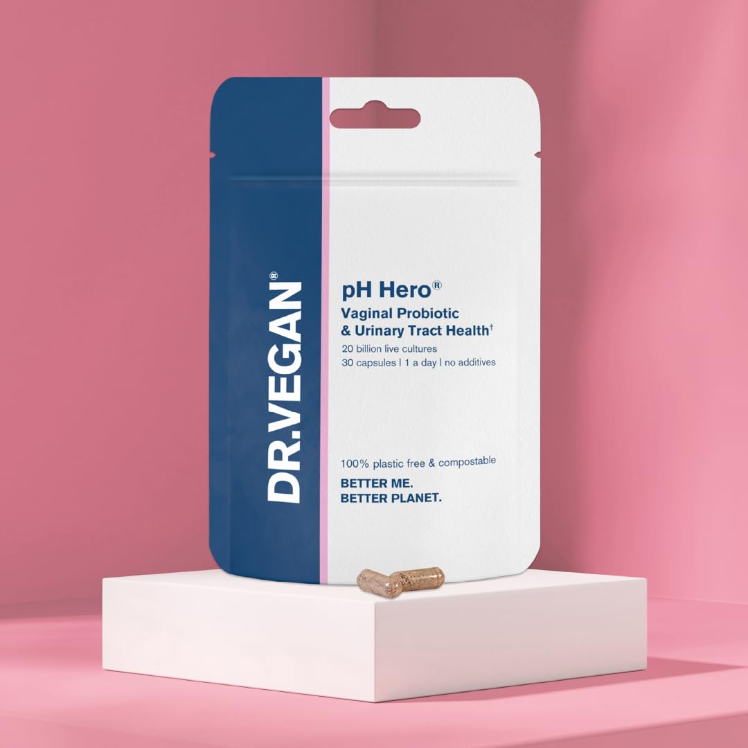 DR.VEGAN | pH Hero | Supports Balanced Vaginal Flora | 50bn CFU | Cranberry | Sea Buckthorn dr vegan buy supplements canada