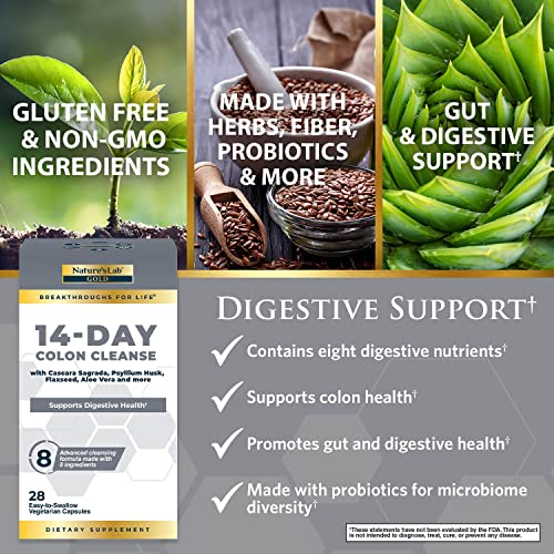 Nature's Lab Gold 14 Day Colon Cleanse* - Blend of Probiotics, Fiber, Flavonoids Nature's Lab buy supplements canada