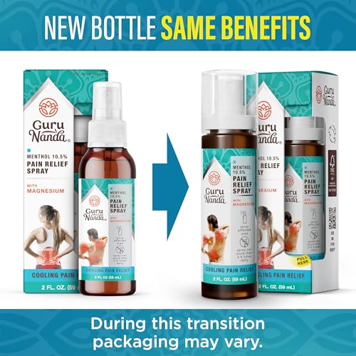 GuruNanda Menthol with Magnesium Spray for Pain Relief – 10.5% Menthol Cooling Spray for Muscle, Joint & Back Discomfort – No-Mess, Fast-Acting Relief, Pack of 3 GuruNanda buy supplements canada