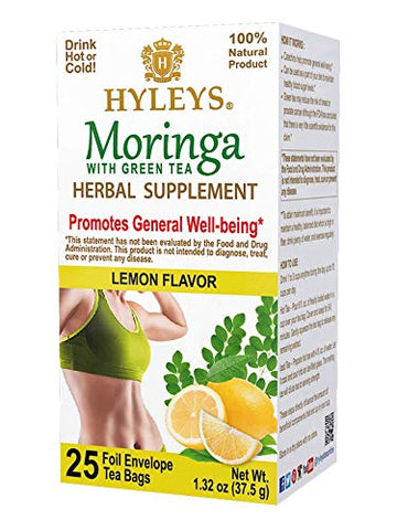 Hyleys Tea Moringa Oleifera with Lemon Flavor - 25 Tea Bags (Miracle Tree Tea) HYLEYS buy supplements canada
