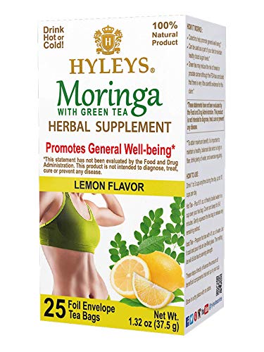 Hyleys Tea Moringa Oleifera with Lemon Flavor - 25 Tea Bags (Miracle Tree Tea) HYLEYS buy supplements canada