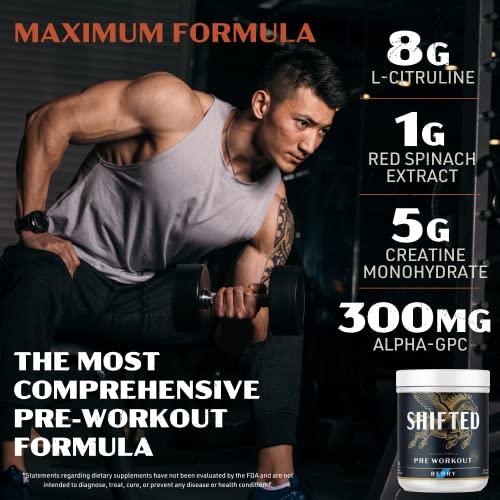 SHIFTED Maximum Pre Workout Powder, Energy & Focus Supplement with Creatine Monohydrate SHIFTED buy supplements canada