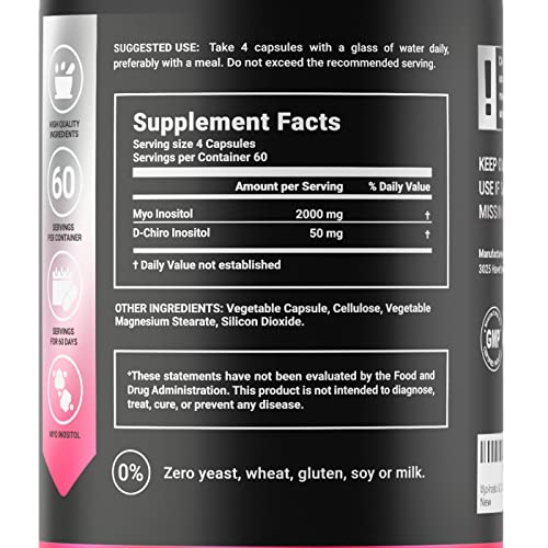 Myo-Inositol & D-Chiro Inositol by B Life - 240 Capsules | Made in USA | 40:1 Ratio B Life Company buy supplements canada