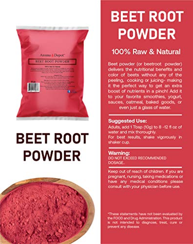 Beet Root Powder 8 oz. by Aroma Depot Raw & Non-GMO I Vegan & Gluten Free I Nitric Aroma Depot buy supplements canada