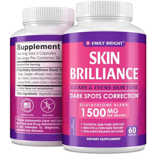 Glutathione Capsules - 1,500mcg Glutathione Supplement - Skin Tone Enhancer - Targets Emily Bright INC buy supplements canada