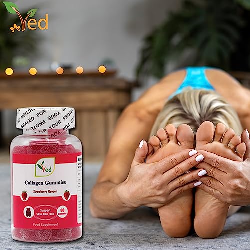 Ved Collagen Gummies; Chew Gummies Strawberry Flavour, Raw Unfiltered Collagen Gummies Ved buy supplements canada